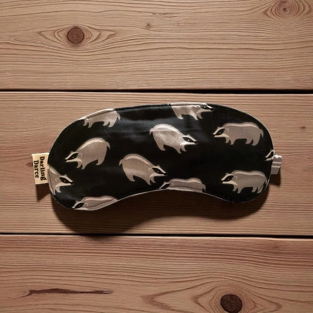 Kids Mask with Black and Gray Raccoon Design